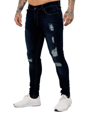 Enzo Herren Skinny Ripped Jeans