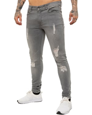 Enzo Herren Skinny Ripped Jeans