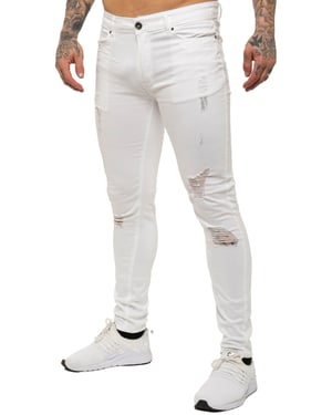 Enzo Herren Skinny Ripped Jeans