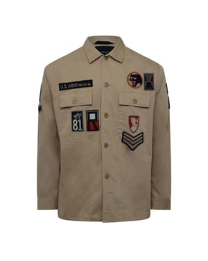 Herren Replay Classic Overshirt in Beige