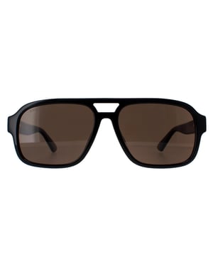 Gucci Aviator Herren Schwarz Braun Polarisiert GG1342S