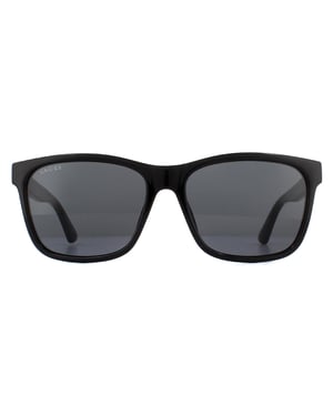Gucci Rectangle Mens Black Grey Sonnenbrille