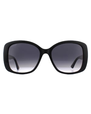 Gucci Butterfly Damen Schwarz Grau Gradient Sonnenbrille