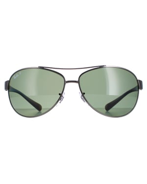 Lunettes De Soleil Ray-Ban 3386 Gunmetal Vert Polarisé 004/9A 63mm