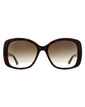 Gucci Schmetterling Damen Sonnenbrille Havana Braun Gradient