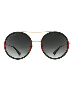 Gucci Sonnenbrille GG0061S 003 Gold Grün und Rot Grün Gradient
