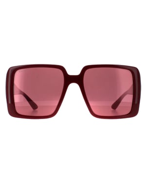 Gucci Square Womens Burgund mit Silber Rot mit Silber Spiegel GG1692S