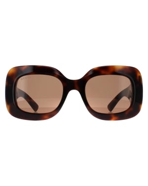 Gucci Square Womens Havanna mit Silber Braun GG1695S