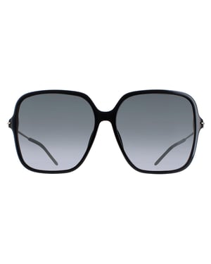 Gucci Square Womens Glänzend Schwarz und Gold Grau Gradient GG1267S