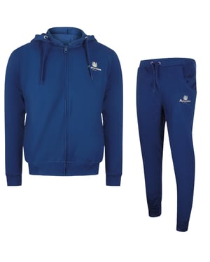 Aquascutum - Set Aus Kapuzenpullover Und Trainingshose Mit Reißverschluss In Marineblau