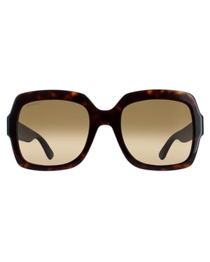 Gucci Square Womens Havanna Glitter Blau und Rot Braun Gradient GG0036SN