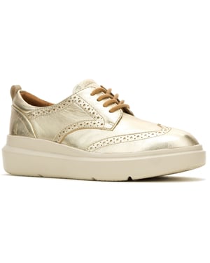 Hush Puppies Joy Leder Damen Champagner Brogues Schuhe