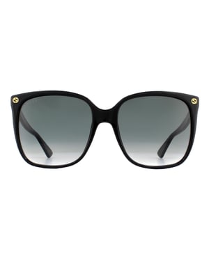 Gucci Square Womens Schwarz Grau Gradient Sonnenbrille