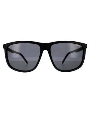 Hugo von Hugo Boss Rechteckige Herren Sonnenbrille Matt Schwarz Grau