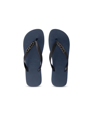 Silberne kleine Flip-Flops, marineblau
