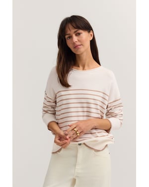 Bugatti Damen Pullover Rundhals mit Streifen