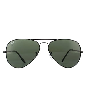 Ray-Ban Sonnenbrille Aviator Metall II RB3689 914831 Schwarz Grün