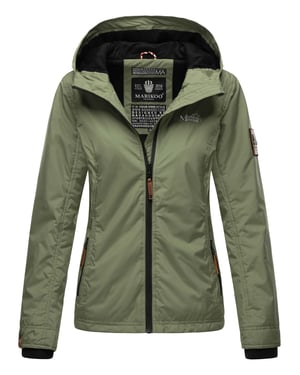 Marikoo Damen Übergangsjacke – Brombeere, leicht mit Kapuze & Kragen