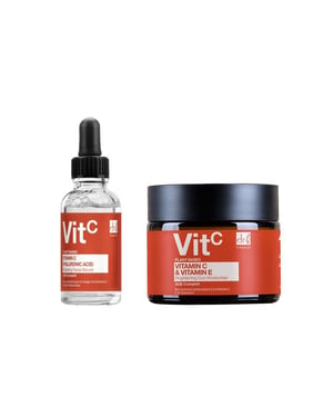 Dr. Botanicals Vitamin-C- und Hyaluronsäure-Gesichtsserum 30 ml + Anti-Aging-Duo-Feuchtigkeitscreme 60 ml