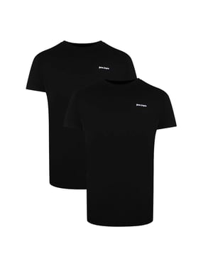 Palm Angels Two-Pack Classic Logo T-Shirts, kurzarm, elastisch - Schwarz