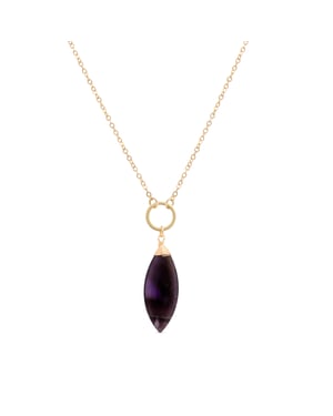 Luxenter Halskette, Metalllegierung Ayom und natürlicher Amethyst 18K vergoldet