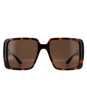 Gucci Square Womens Dark Havanna mit Gold dunkelbraun GG1692S