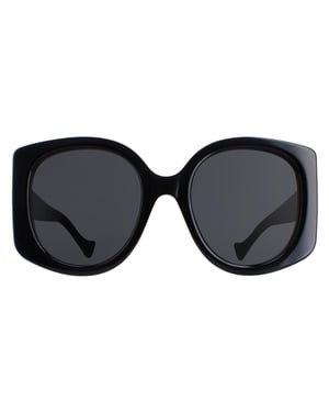 Gucci Rund Damen Schwarz Grau GG1257S