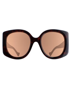 Gucci Rund Damen Dunkel Havanna Braun GG1257S