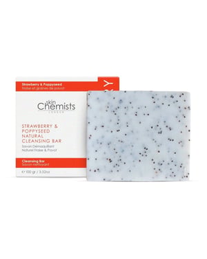 skinChemists Reinigungsseife mit Erdbeere & Anti-Aging-Mohnsamen, 100 g