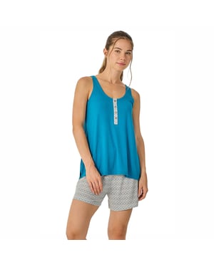 Damen Sommer Kurzarm Ärmellose Pyjamas JJB26