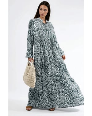 Bequemes gemustertes Maxikleid