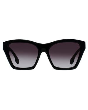 Burberry Sonnenbrille mit dunkelgrauen Gläsern und schwarzer Struktur