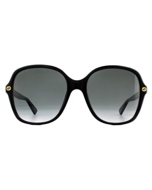 Gucci Square Womens Schwarz Grau Gradient Sonnenbrille