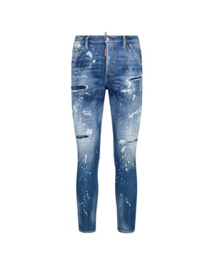 Dsquared2 - Cool Guy Jean - Verstärkte, Zerrissene Blaue Jeans