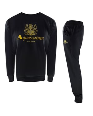 Aquascutum Old School Trainingshosen-Set mit Rundhalsausschnitt - Schwarz