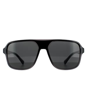 Dolce & Gabbana Quadratische Herren Sonnenbrille Transparent Grau und Schwarz Dunkelgrau