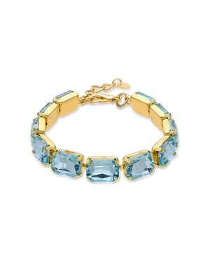 Luxenter Blaues Kristallarmband aus 18k Gelbgold - Ankek
