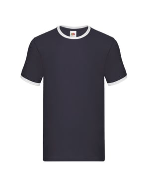 Fruit of the Loom - "Ringer 160" T-Shirt für Herren (Marineblau/Weiß)