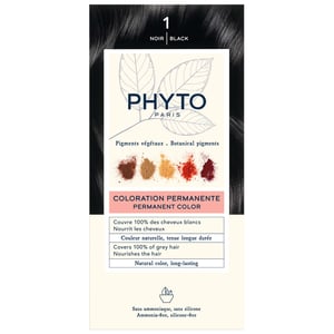 PHYTO PHYTOCOLOR Permanente Haarfarbe — Farbe 1 Schwarz (Botanische Pigmentformel)