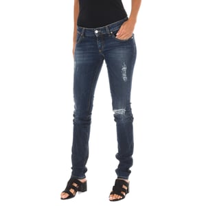 MET Damen Jeans 5 Taschen Regular Fit Knöchellang Blau