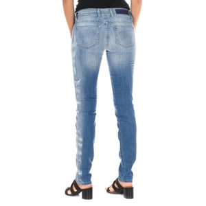 Lange Denim-Hose getragen und zerrissen Wirkung 10DBF0598 Frau