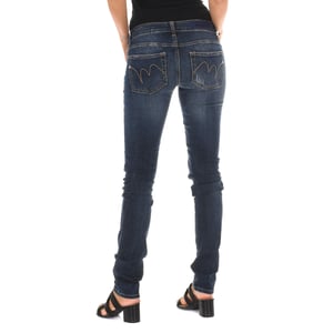 MET Damen Jeans 5 Taschen Regular Fit Knöchellang Blau
