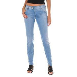 Lange Denim-Hose getragen Effekt aus elastischem Gewebe 70DBF0518 Frau