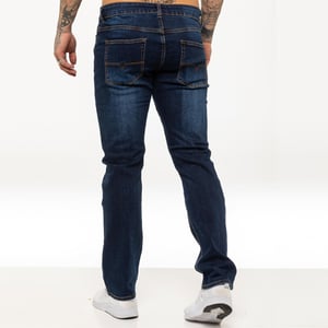 Kruze Herren Straight Leg Stretch Jeans