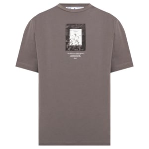 Off-White Paint Mirror Logo Slim Fit Graues T-Shirt