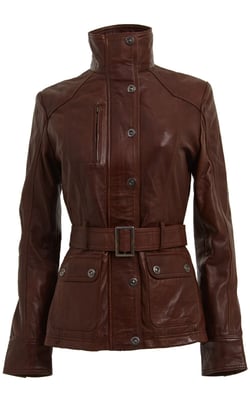 Damen-Bikerjacke im Military-Stil aus Leder – Middleton