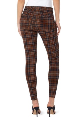 Madonna Skinny-Jeans mit Glencheck-Muster in tiefem Zimtblau