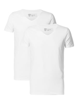 Petrol Industries - 2-er Pack Basic-T-Shirt V-Ausschnitt Männer - Weiß