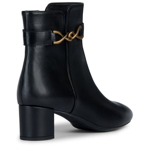 Geox D Pheby Leder Damen Schwarz Stiefel