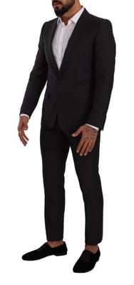Dolce & Gabbana Herren Schwarzer MARTINI Einreiher 2-Teiler Anzug